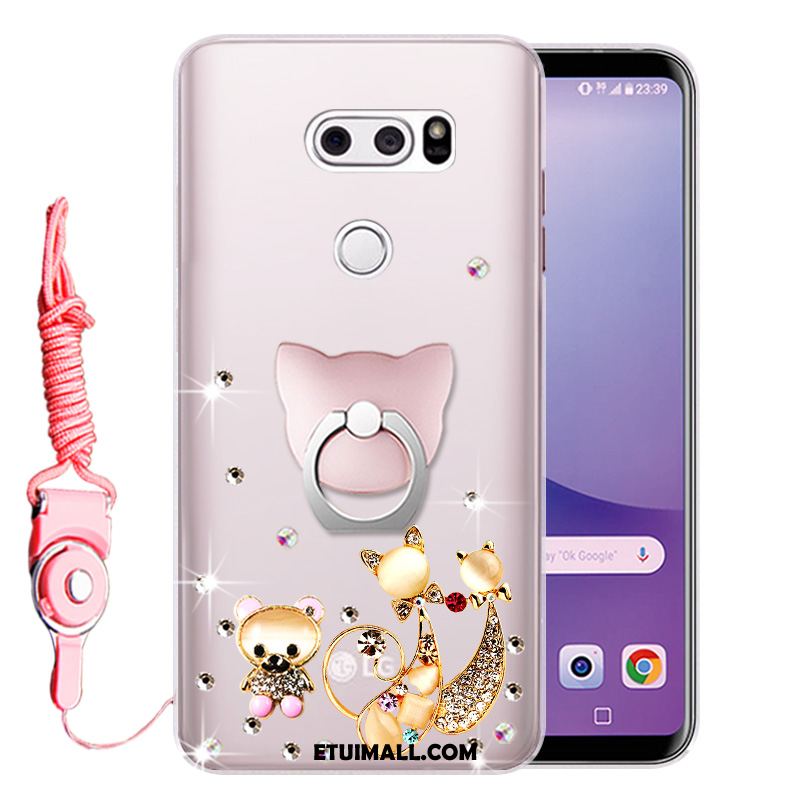 Etui Lg V30 Gorąco Silikonowe Rhinestone Anti-fall Złoto Futerał Sprzedam