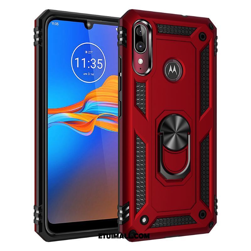 Etui Moto E6 Plus Magnetyzm Czerwony Telefon Komórkowy All Inclusive Trudno Obudowa Kup