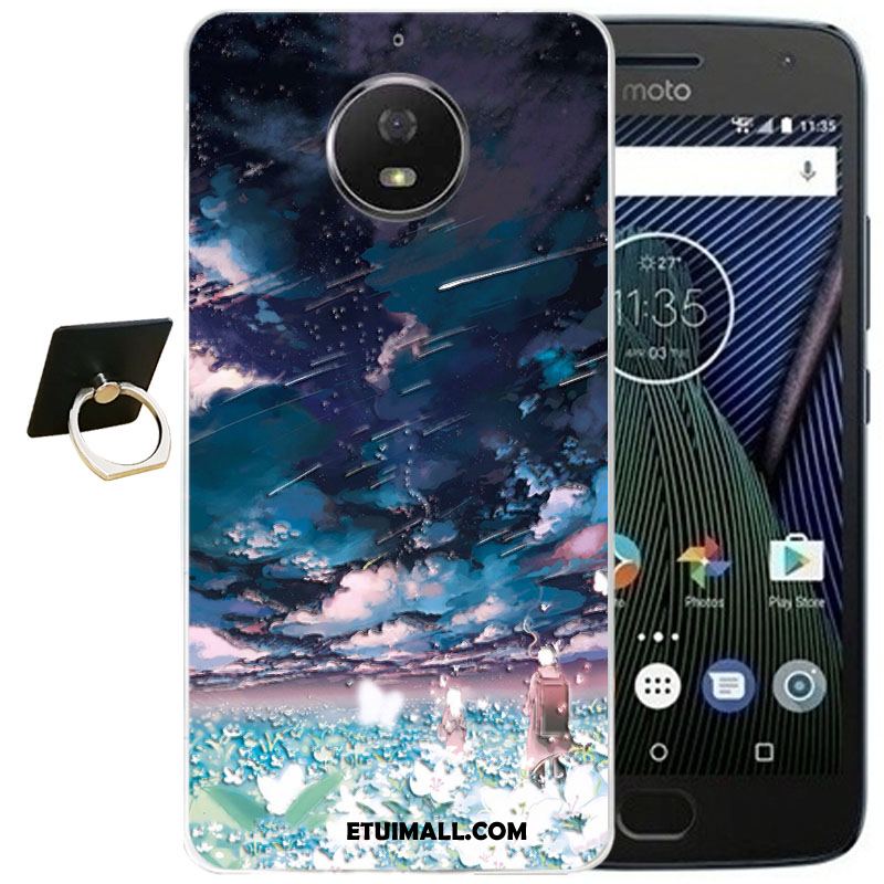 Etui Moto G5s Plus Niebieski Relief Ochraniacz Przezroczysty All Inclusive Futerał Tanie
