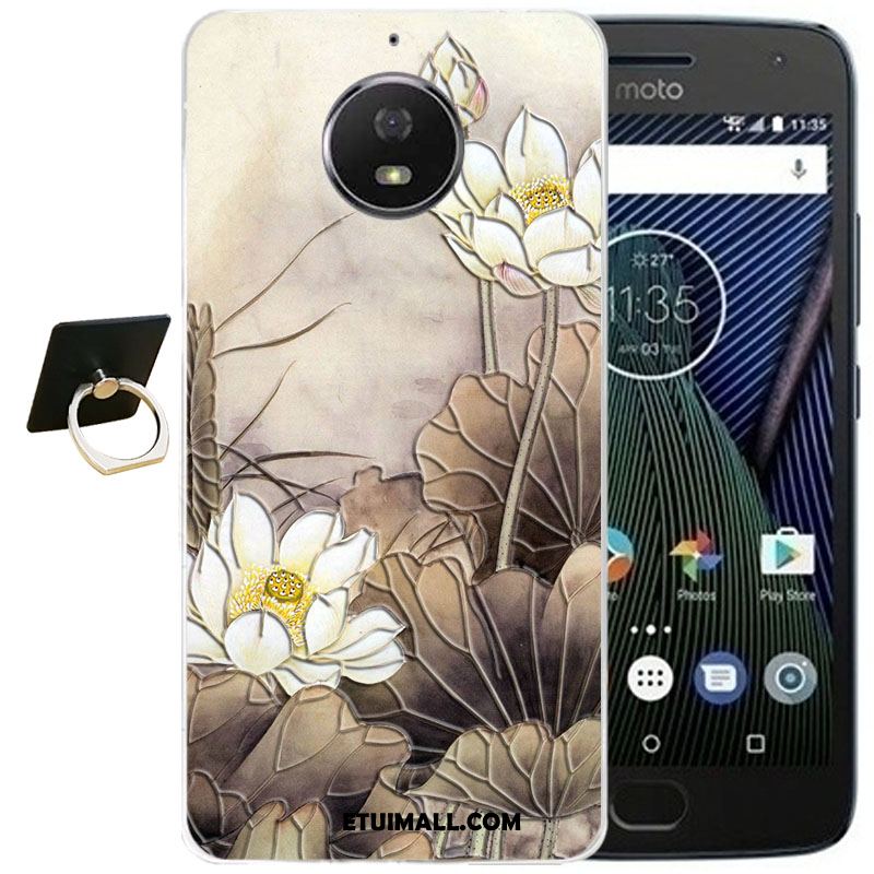 Etui Moto G5s Plus Niebieski Relief Ochraniacz Przezroczysty All Inclusive Futerał Tanie
