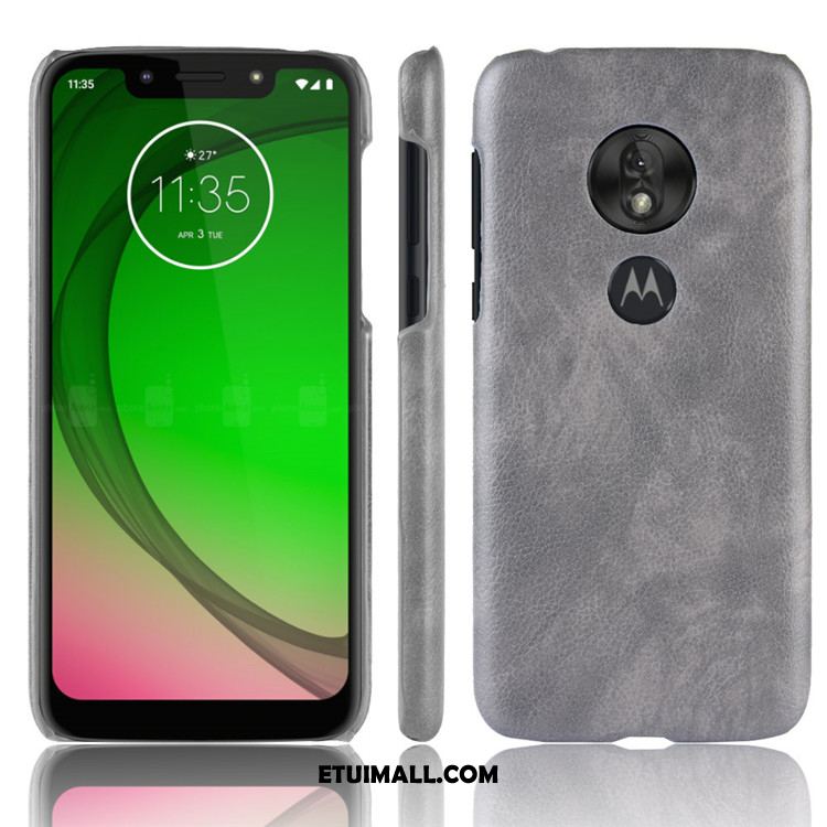 Etui Moto G7 Play Czarny Anti-fall Litchi Ochraniacz Trudno Futerał Tanie