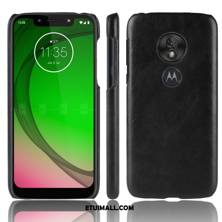 Etui Moto G7 Play Czarny Anti-fall Litchi Ochraniacz Trudno Futerał Tanie