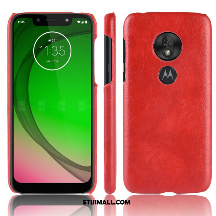 Etui Moto G7 Play Czarny Anti-fall Litchi Ochraniacz Trudno Futerał Tanie