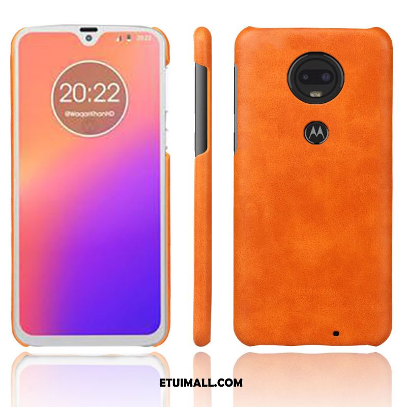 Etui Moto G7 Plus Ochraniacz Czerwony Telefon Komórkowy Anti-fall Prawdziwa Skóra Obudowa Sklep