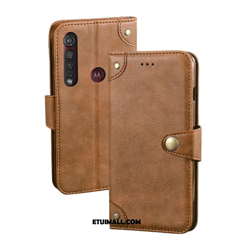 Etui Moto G8 Plus Ochraniacz Portfel Vintage Skórzany Futerał Telefon Komórkowy Futerał Tanie