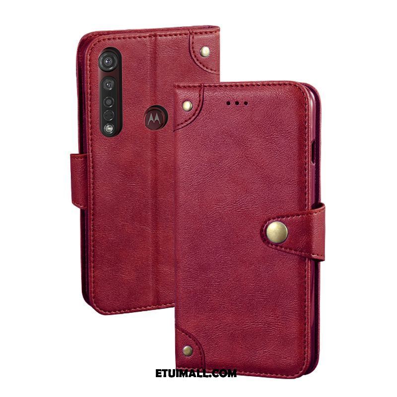 Etui Moto G8 Plus Ochraniacz Portfel Vintage Skórzany Futerał Telefon Komórkowy Futerał Tanie