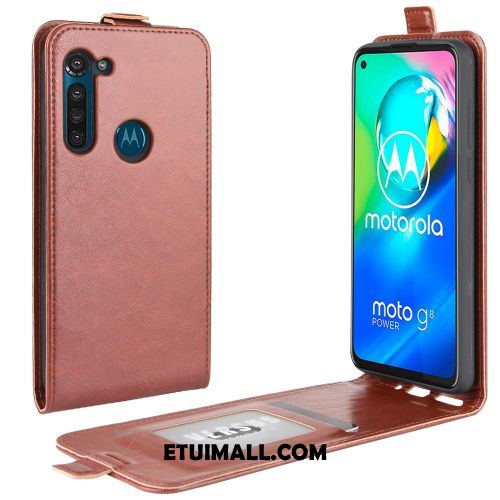 Etui Moto G8 Power Skórzany Futerał Telefon Komórkowy Czarny Portfel Ochraniacz Futerał Online