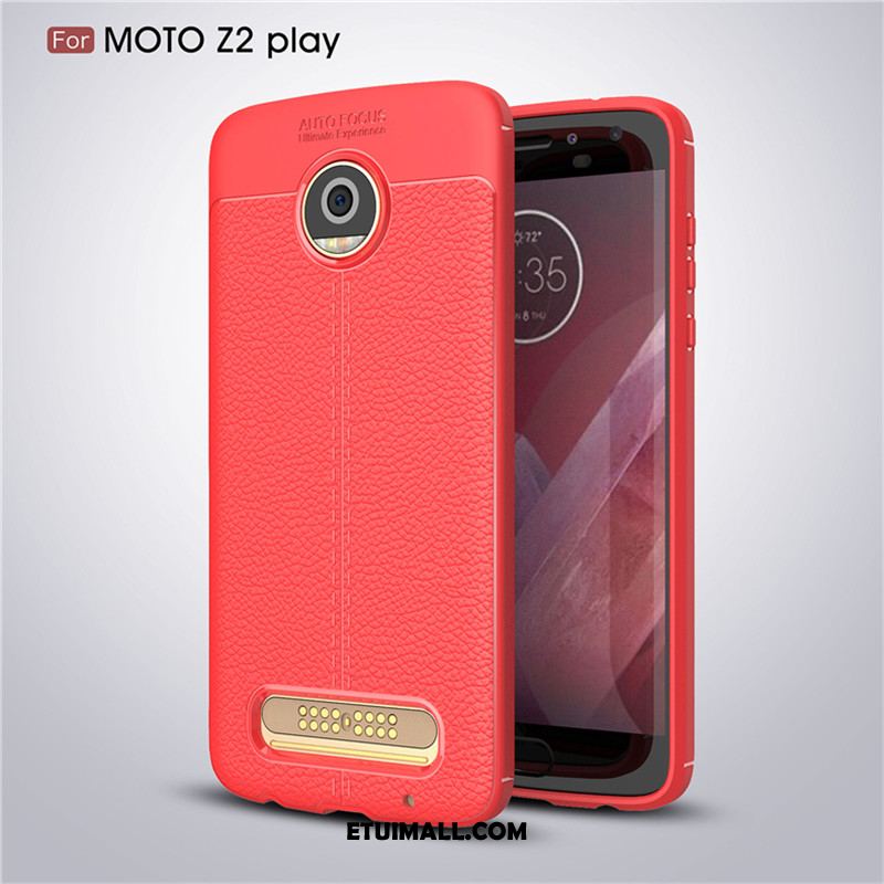 Etui Moto Z2 Play Anti-fall Szary Miękki Wzór Litchi Pokrowce Sprzedam