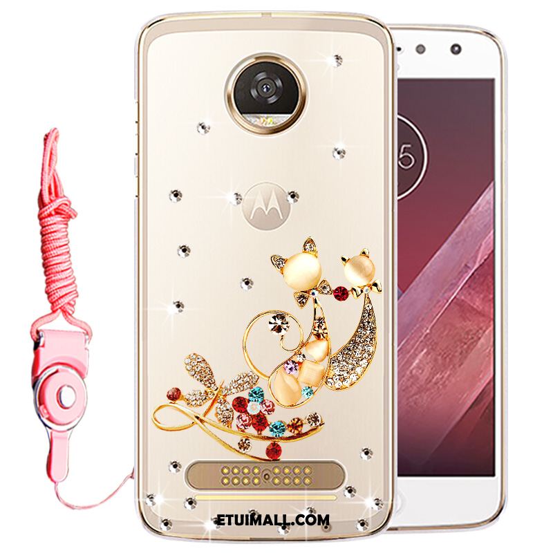 Etui Moto Z2 Play Rhinestone Złoto Telefon Komórkowy Ochraniacz Futerał Sklep