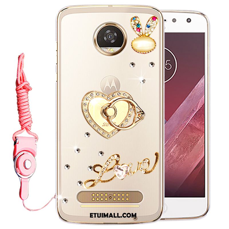 Etui Moto Z2 Play Rhinestone Złoto Telefon Komórkowy Ochraniacz Futerał Sklep