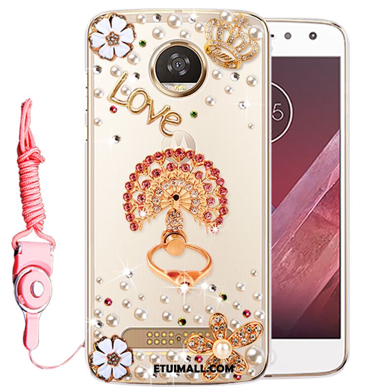 Etui Moto Z2 Play Rhinestone Złoto Telefon Komórkowy Ochraniacz Futerał Sklep