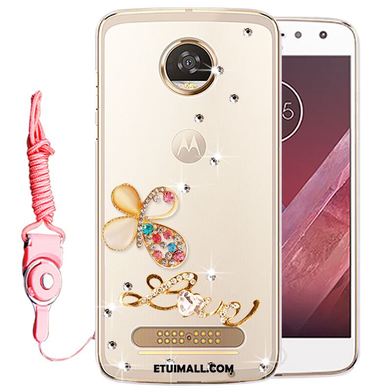 Etui Moto Z2 Play Rhinestone Złoto Telefon Komórkowy Ochraniacz Futerał Sklep