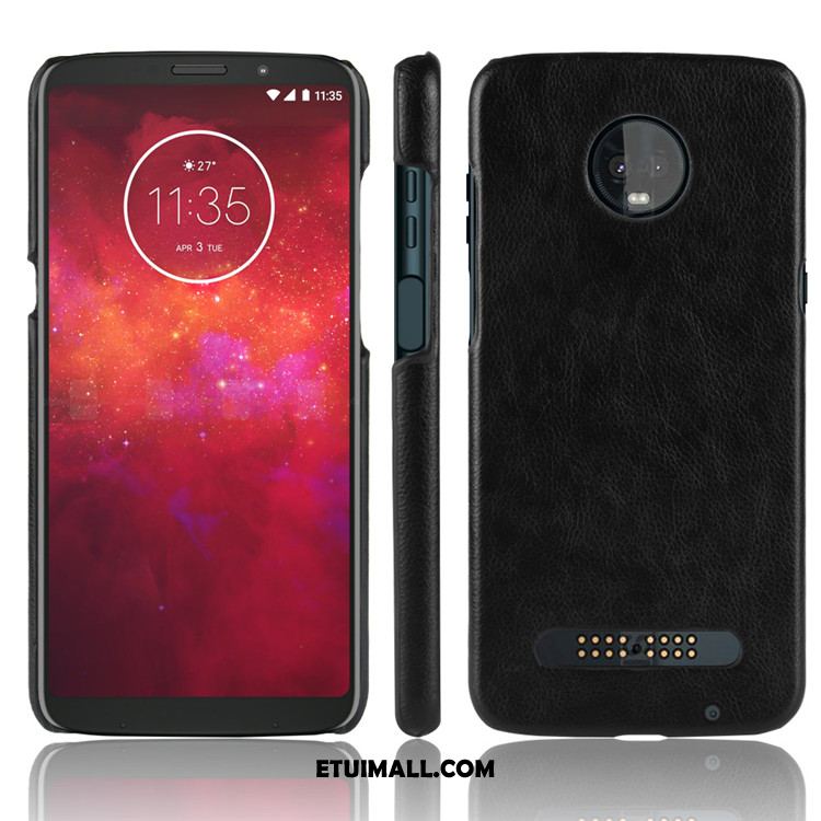 Etui Moto Z3 Play Jakość Trudno Litchi Telefon Komórkowy Ochraniacz Pokrowce Dyskont