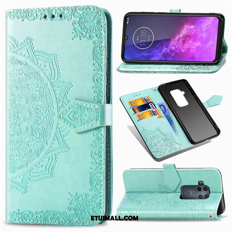 Etui Motorola One Zoom Czarny Telefon Komórkowy Sztuczna Skóra Relief Ochraniacz Futerał Oferta