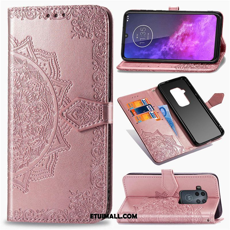 Etui Motorola One Zoom Czarny Telefon Komórkowy Sztuczna Skóra Relief Ochraniacz Futerał Oferta