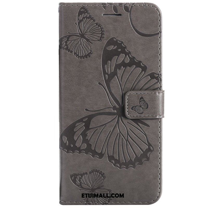 Etui Na Telefon Pokrowce do OnePlus 10 Pro 5G z Łańcuch Gigantyczne Motyle Paskowe