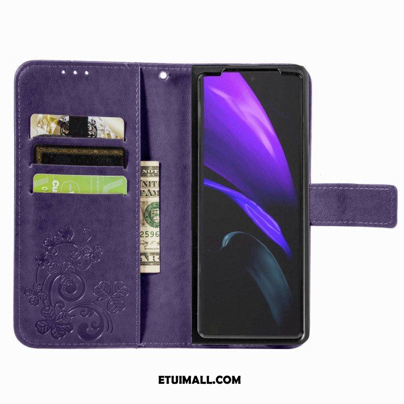 Etui Na Telefon Pokrowce do Samsung Galaxy Z Fold 4 Wzór Koniczyny Z Paskiem