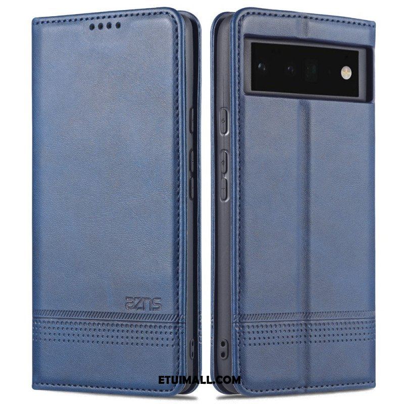 Etui Na Telefon do Google Pixel 6 Etui Folio Stylizacja Skóry Azns