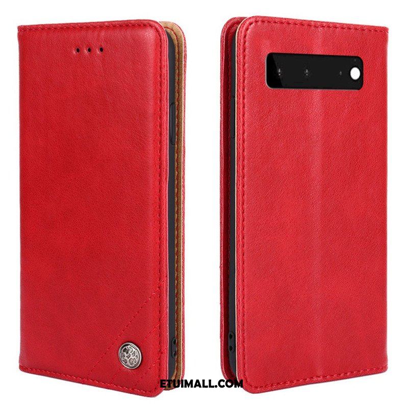 Etui Na Telefon do Google Pixel 6 Etui Folio Stylowy Skórzany Nit