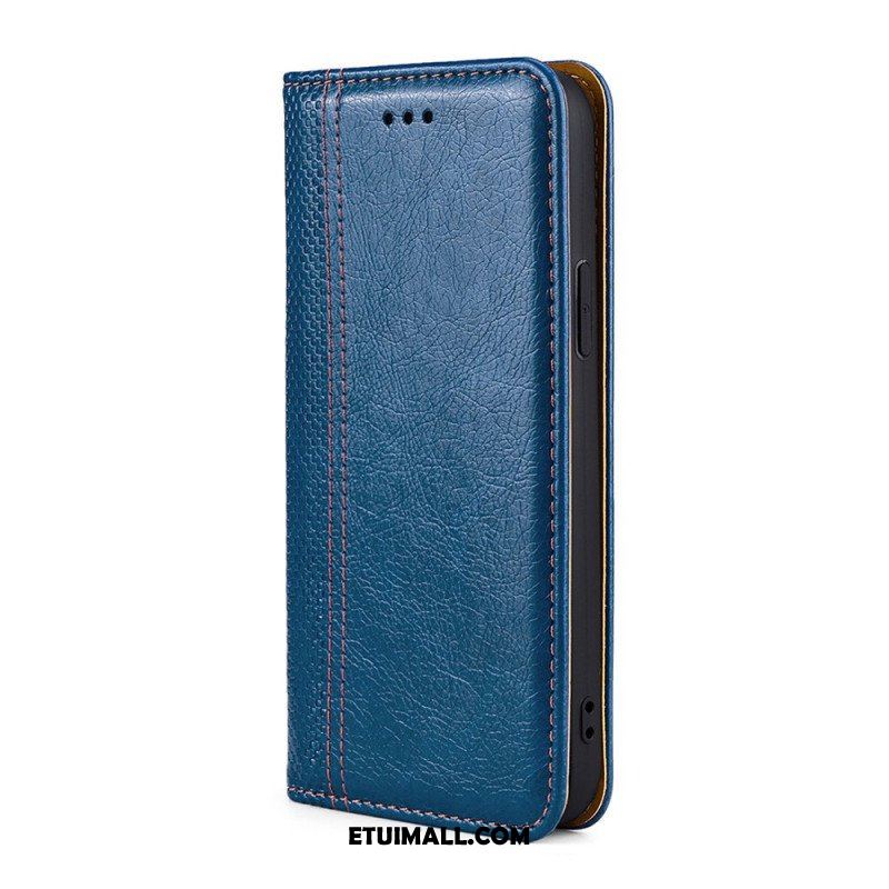 Etui Na Telefon do Google Pixel 6 Pro Etui Folio Przeszycia Ze Skóry Liczi