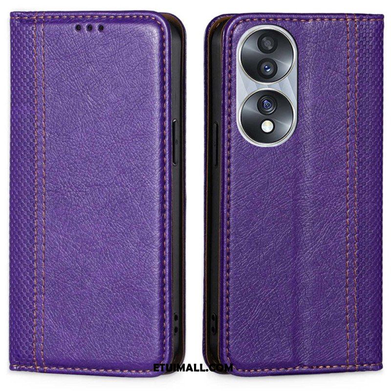 Etui Na Telefon do Honor 70 Etui Folio Skórzane Szwy Liczi