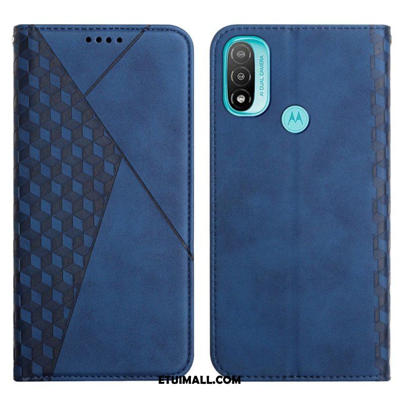 Etui Na Telefon do Moto E40 / E30 / E20 Etui Folio Efekt Geo Skóry