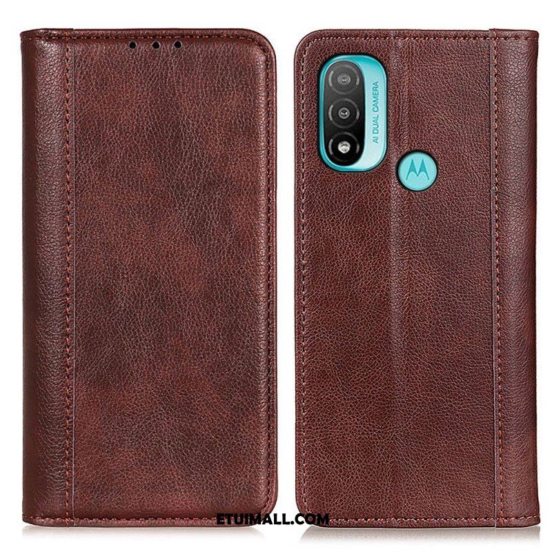 Etui Na Telefon do Moto E40 / E30 / E20 Etui Folio Elegancka Dwoina Skóry Liczi