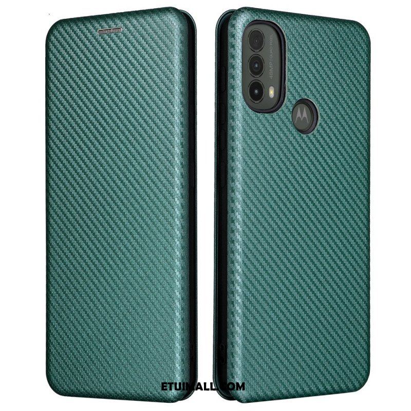 Etui Na Telefon do Moto E40 / E30 / E20 Etui Folio Włókno Węglowe