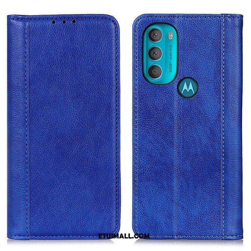 Etui Na Telefon do Moto G71 5G Etui Folio Elegancka Dwoina Skóry Liczi