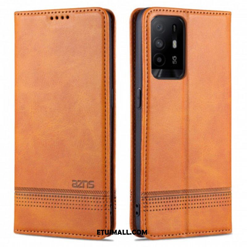 Etui Na Telefon do Oppo A94 5G Etui Folio Stylizacja Skóry Azns