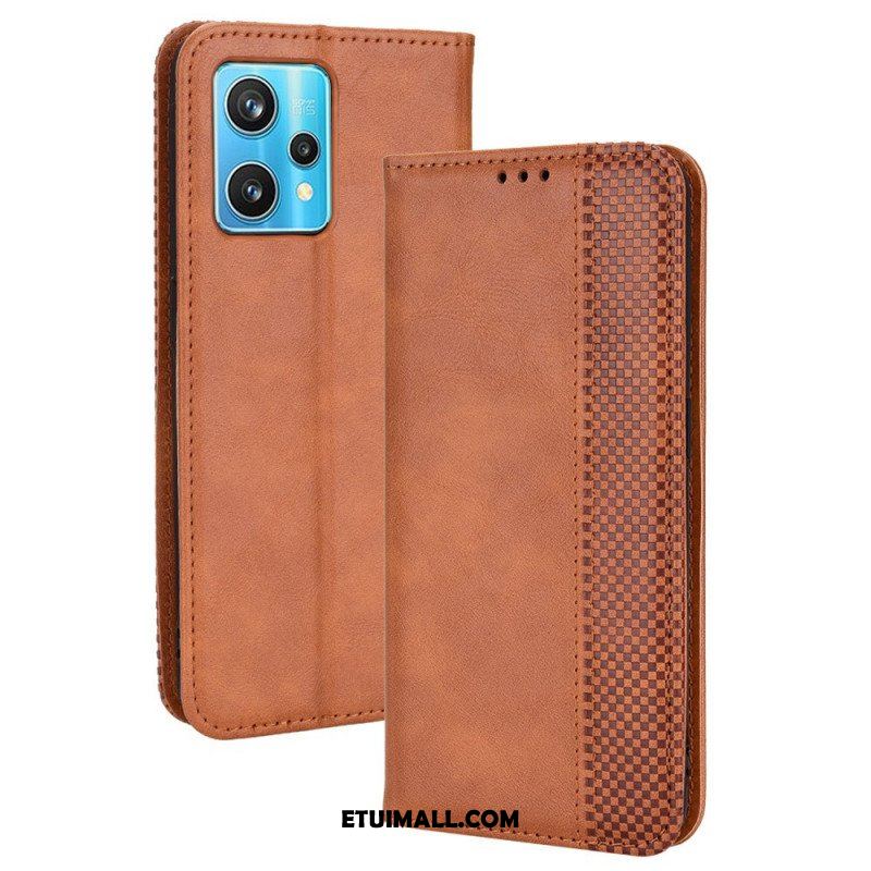 Etui Na Telefon do Realme 9 5G Etui Folio Stylizowany Efekt Skóry W Stylu Vintage