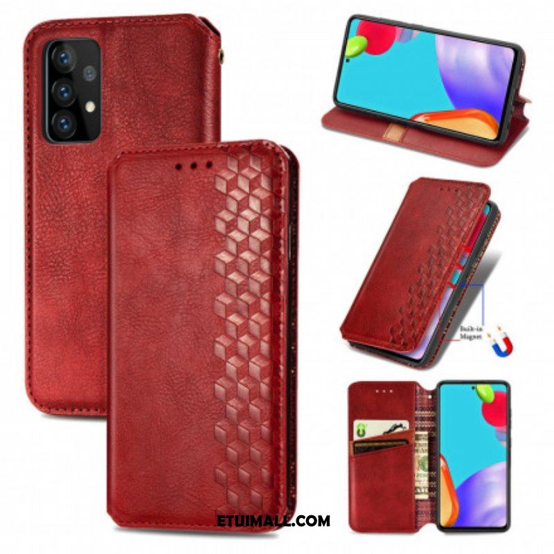 Etui Na Telefon do Samsung Galaxy A52 4G / A52 5G / A52s 5G Etui Folio Skórzany Efekt Diamentowej Tekstury