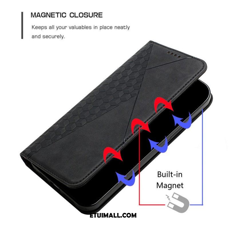 Etui Na Telefon do Samsung Galaxy S21 Ultra 5G Etui Folio Efekt Geo Skóry