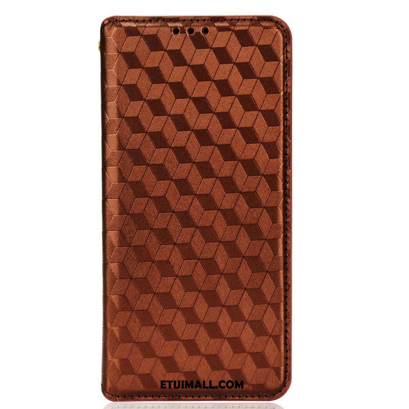 Etui Na Telefon do Samsung Galaxy S22 5G Etui Folio Efekt Diamentowej Skóry