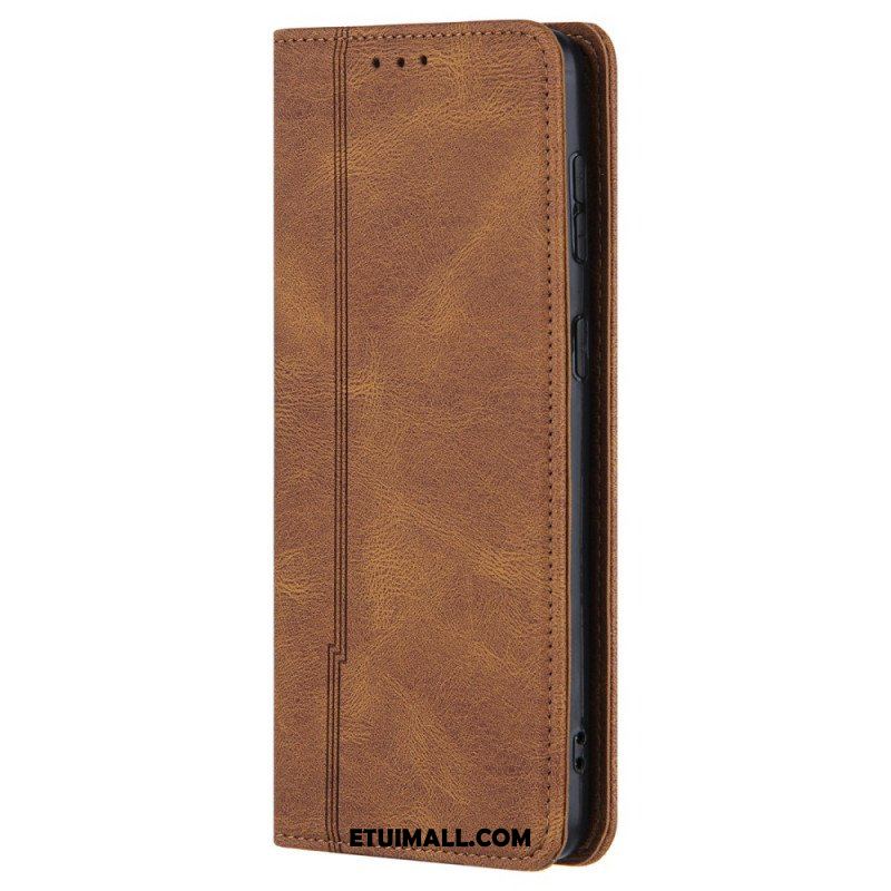 Etui Na Telefon do Samsung Galaxy S22 5G Etui Folio Stylowa Skórzana Linia