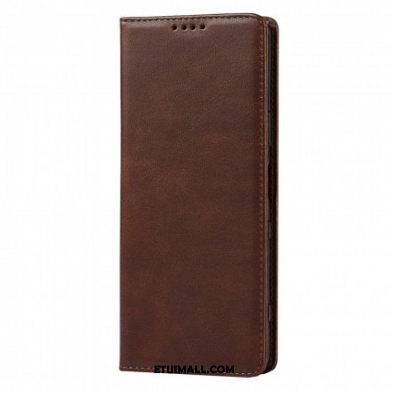 Etui Na Telefon do Sony Xperia 1 III Etui Folio Klasyczna Skóra Naturalna