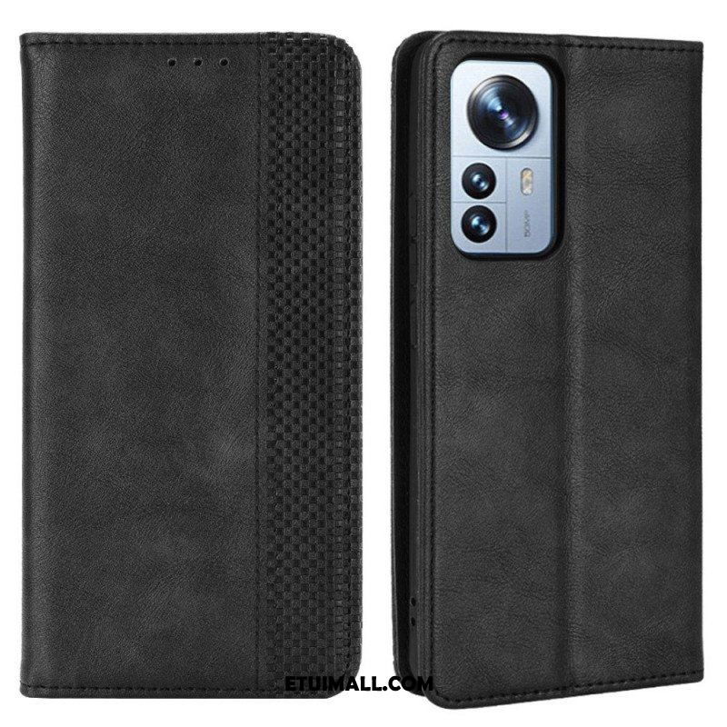 Etui Na Telefon do Xiaomi 12 Pro Etui Folio Stylizowany Efekt Skóry W Stylu Vintage