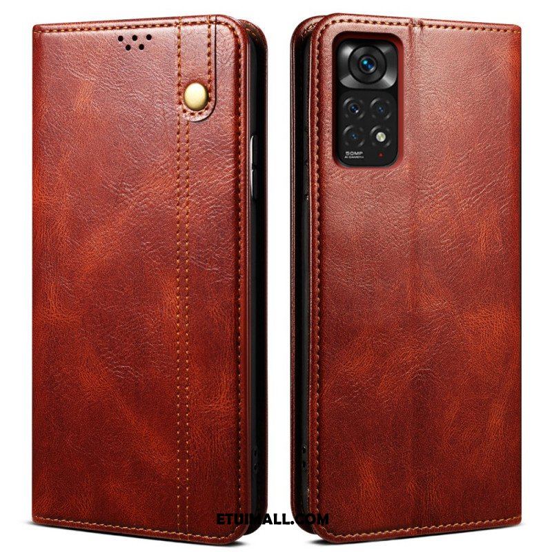 Etui Na Telefon do Xiaomi Redmi Note 11 / 11S Etui Folio Woskowana Sztuczna Skóra