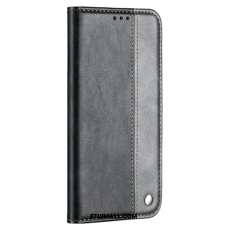 Etui Na Telefon do iPhone 13 Mini Etui Folio Dwukolorowy Efekt Skóry