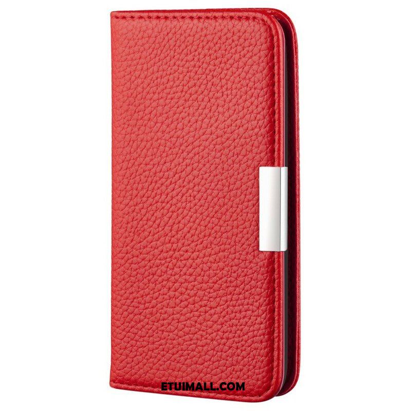 Etui Na Telefon do iPhone 13 Mini Etui Folio Liczi Ze Sztucznej Skóry Ultra Szykowny