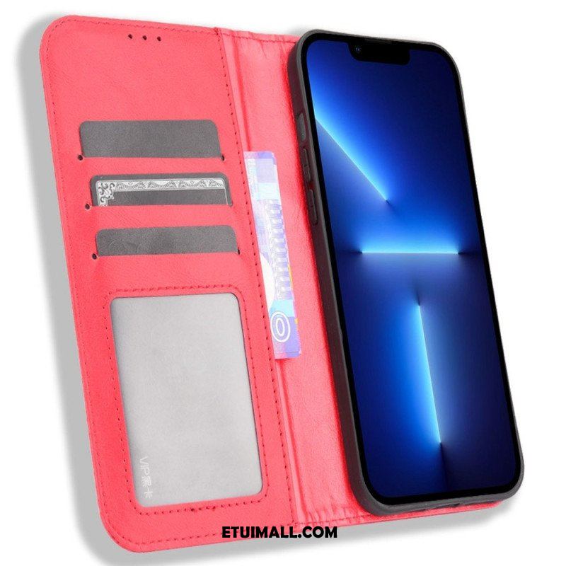 Etui Na Telefon do iPhone 14 Plus Etui Folio Stylizowany Efekt Skóry W Stylu Vintage