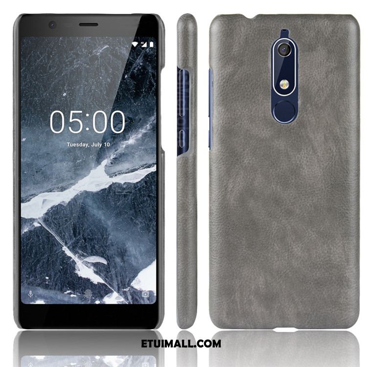 Etui Nokia 5.1 Telefon Komórkowy Litchi Anti-fall Skóra Wzór Futerał Dyskont