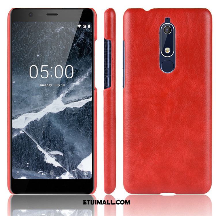 Etui Nokia 5.1 Telefon Komórkowy Litchi Anti-fall Skóra Wzór Futerał Dyskont