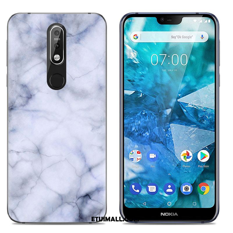 Etui Nokia 7.1 Proste Ciemno Niebieski Telefon Komórkowy All Inclusive Miękki Pokrowce Dyskont