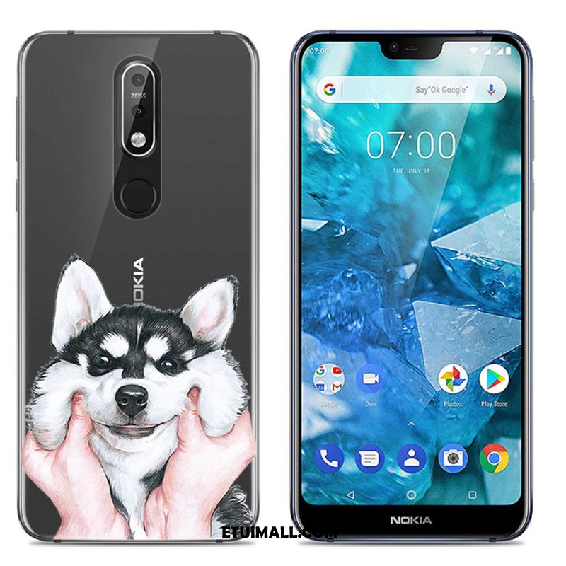 Etui Nokia 7.1 Proste Ciemno Niebieski Telefon Komórkowy All Inclusive Miękki Pokrowce Dyskont