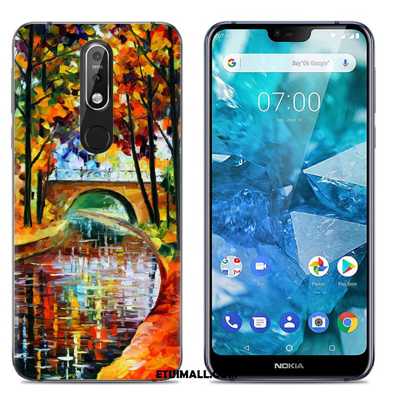 Etui Nokia 7.1 Proste Ciemno Niebieski Telefon Komórkowy All Inclusive Miękki Pokrowce Dyskont