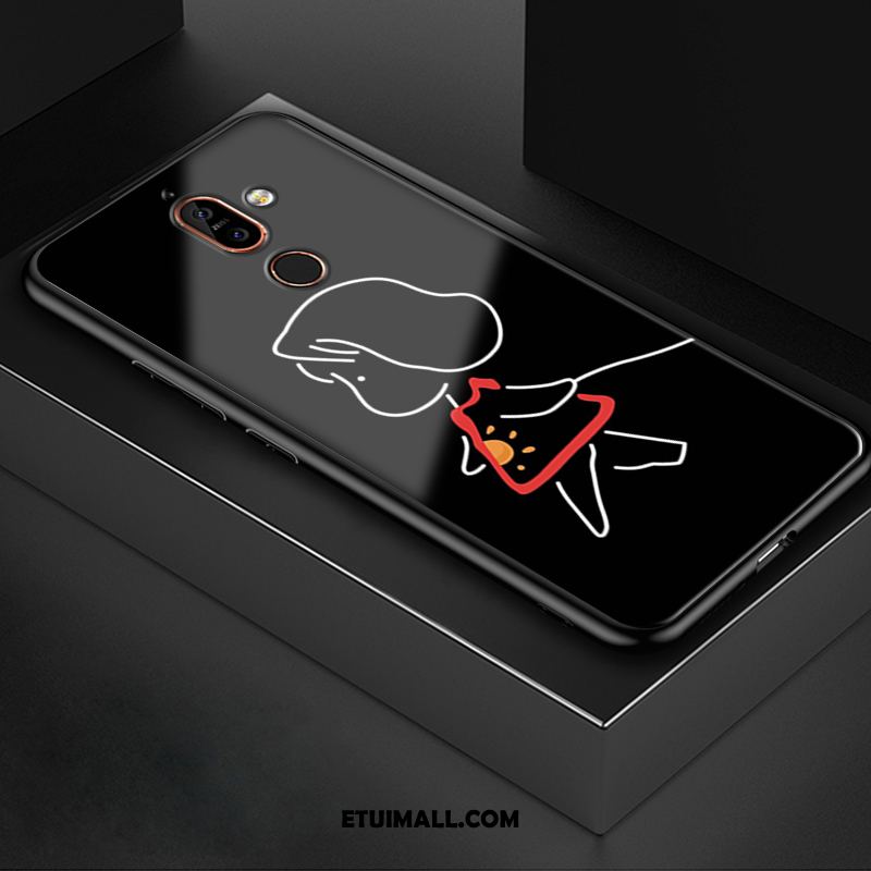 Etui Nokia 7 Plus Kreatywne Anti-fall Szkło Biały Ochraniacz Futerał Tanie