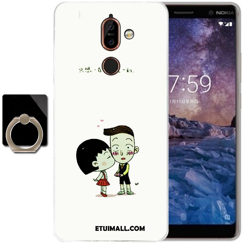 Etui Nokia 7 Plus Telefon Komórkowy Miękki Kreskówka Anti-fall Zielony Obudowa Tanie