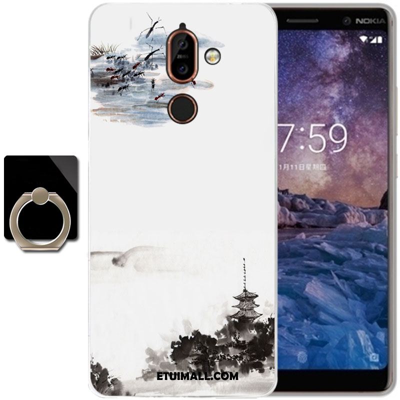 Etui Nokia 7 Plus Telefon Komórkowy Miękki Kreskówka Anti-fall Zielony Obudowa Tanie