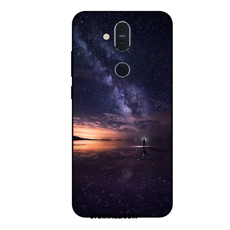 Etui Nokia 8.1 Ochraniacz Telefon Komórkowy Gwiaździsty Miękki Purpurowy Pokrowce Tanie